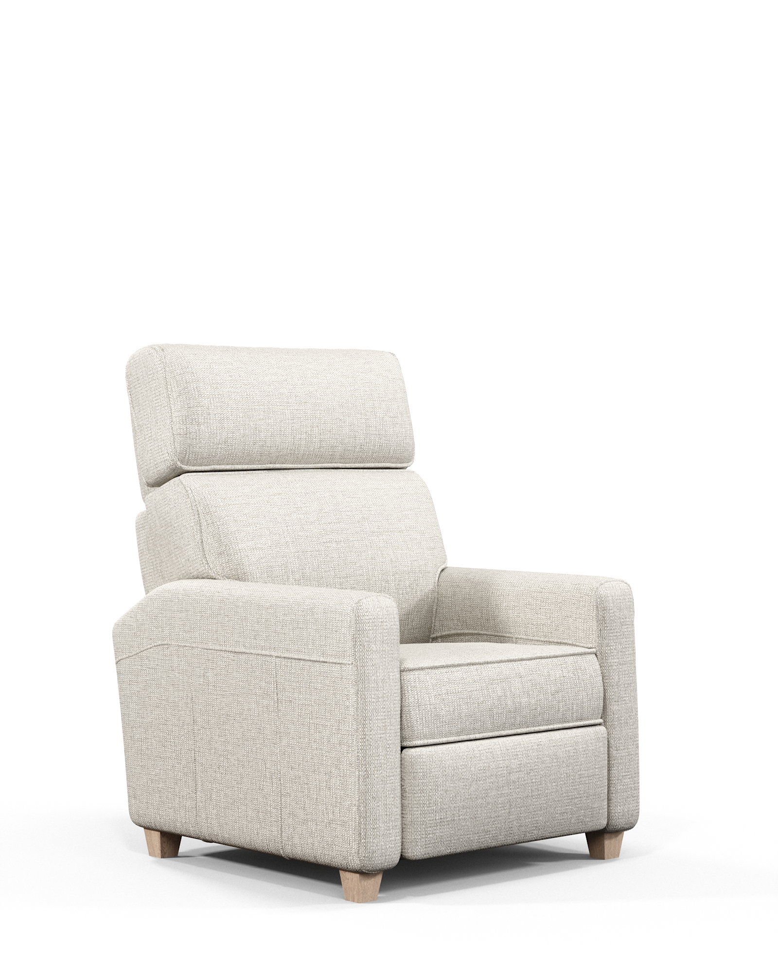 Modern leather glider recliner on a white background.