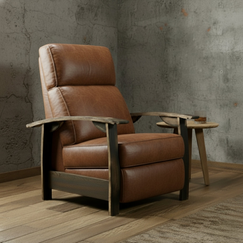 Whiskey Barrel Recliner - Contempo Caramel