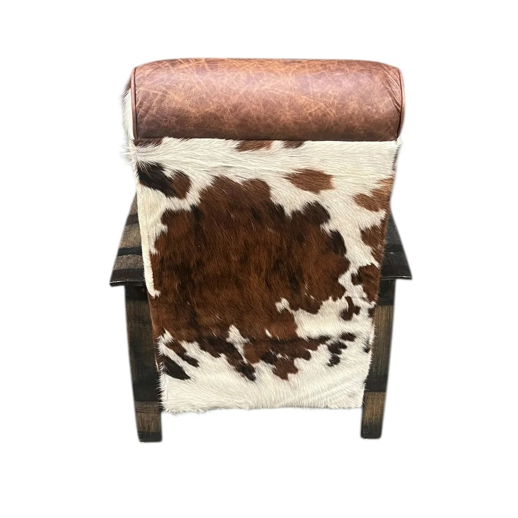 Whiskey Barrel Recliner - Tri-Color Hide