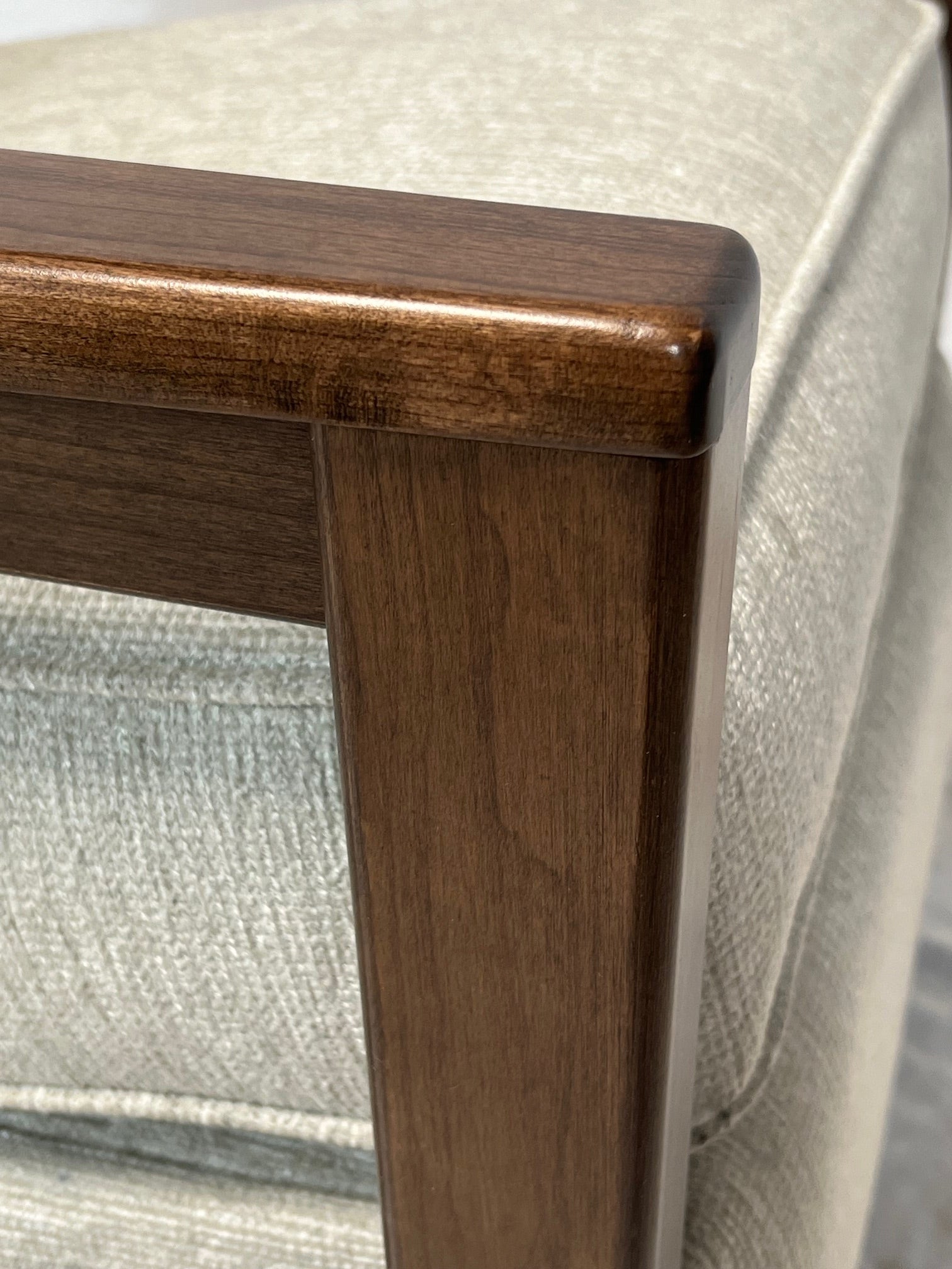 Close-up of a mid century modern recliner