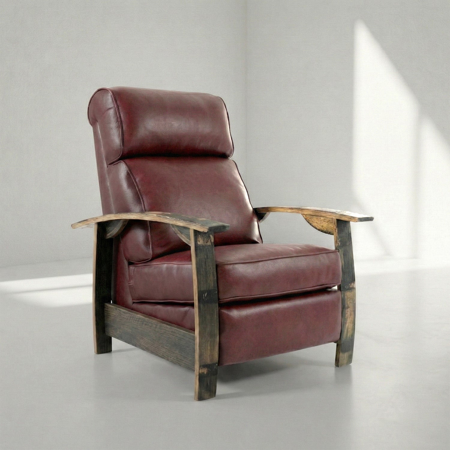 Whiskey Barrel Recliner - Saloon Oxblood