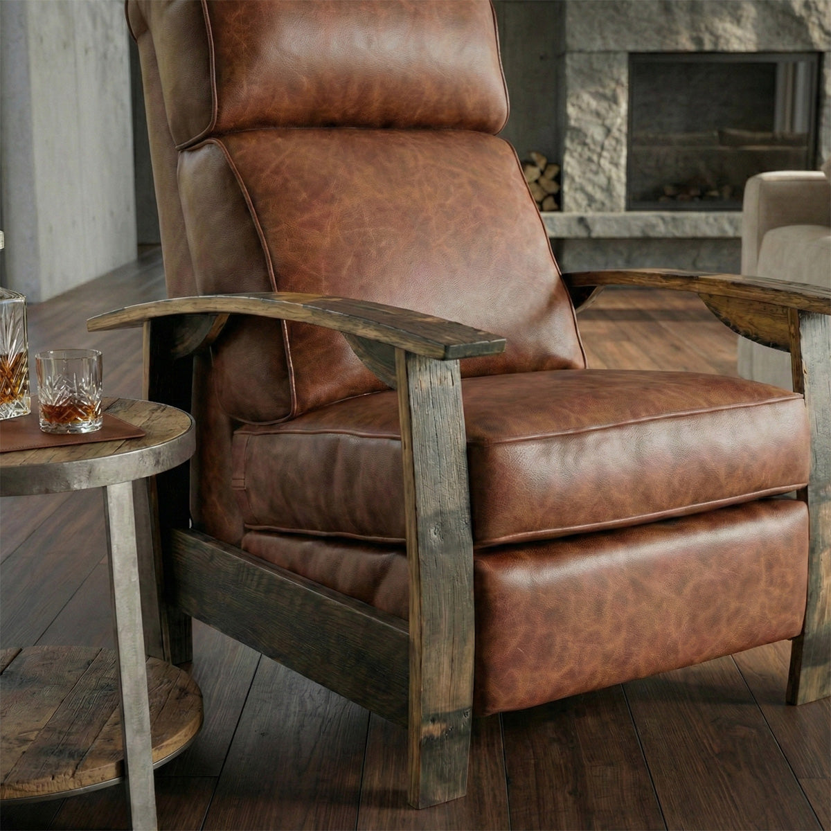 Whiskey Barrel Recliner - Saloon Whiskey