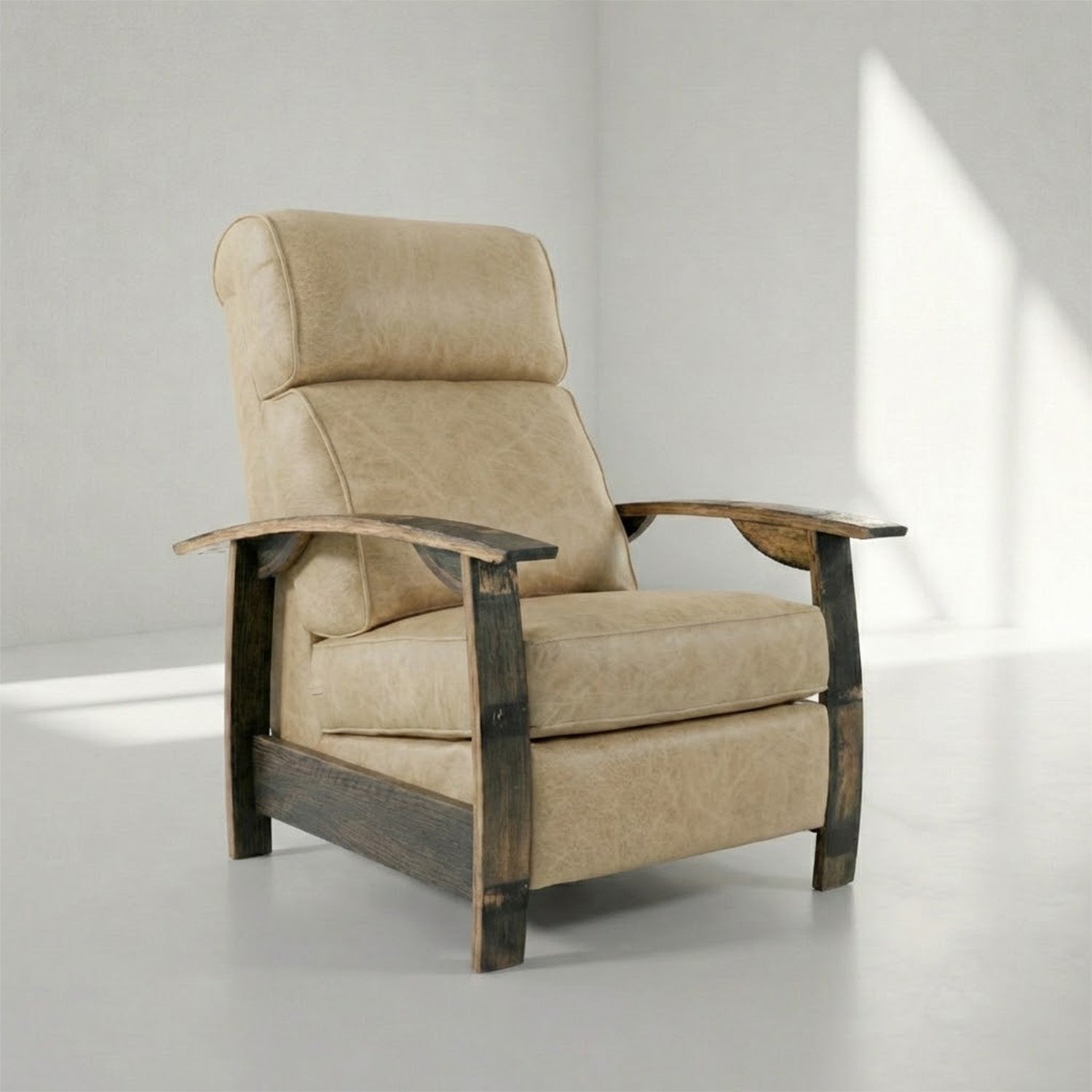 Whiskey Barrel Recliner - Saloon French Vanilla