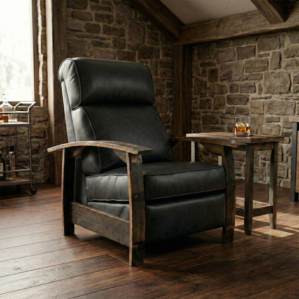 Whiskey Barrel Recliner - Regent Black
