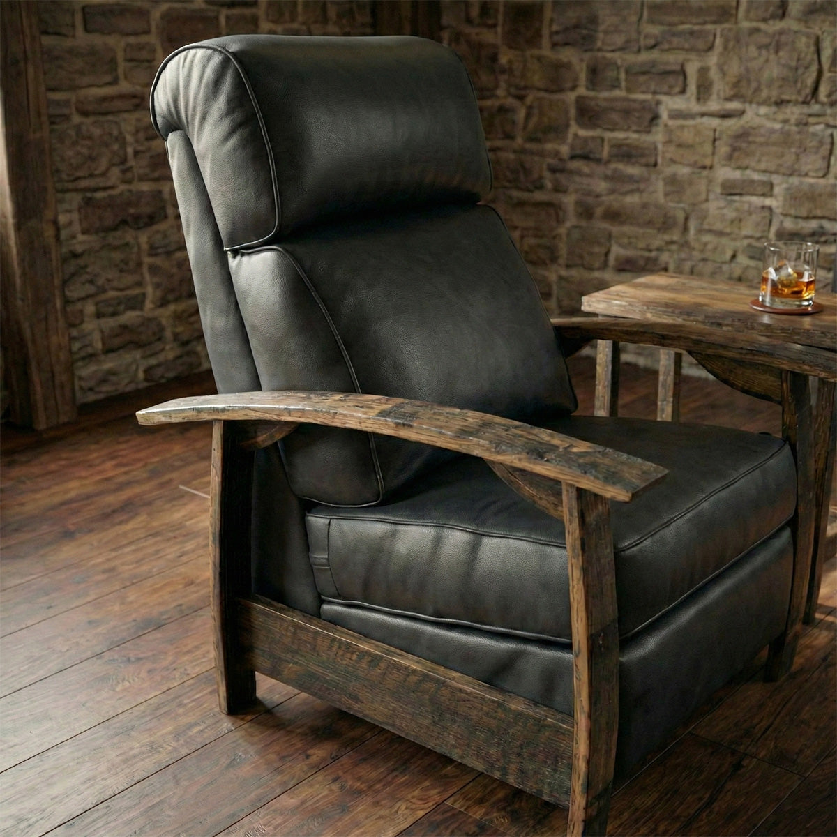 Whiskey Barrel Recliner - Regent Black