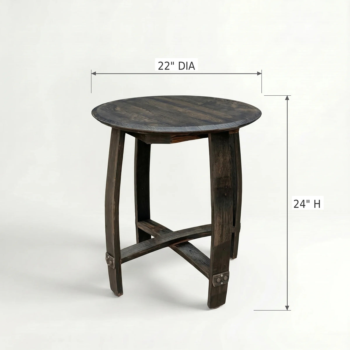 Bad Ass Recliners Whiskey Barrel Top Side Table