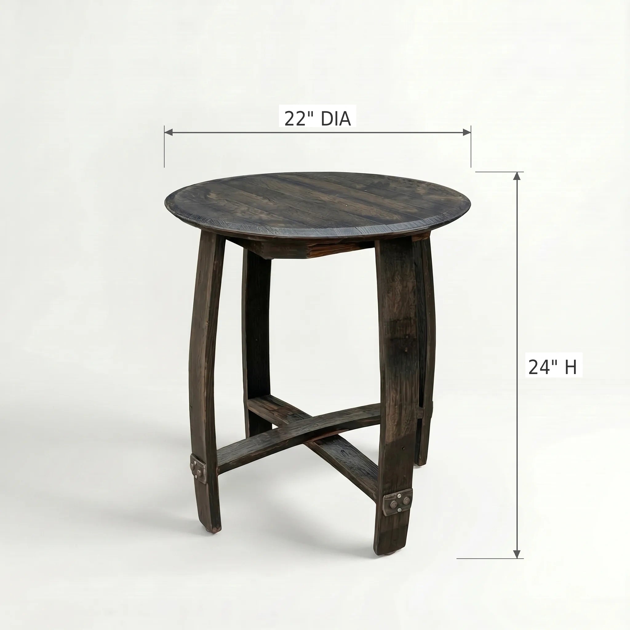 Bad Ass Recliners Whiskey Barrel Top Side Table