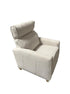 Side view of leather glider recliner chair