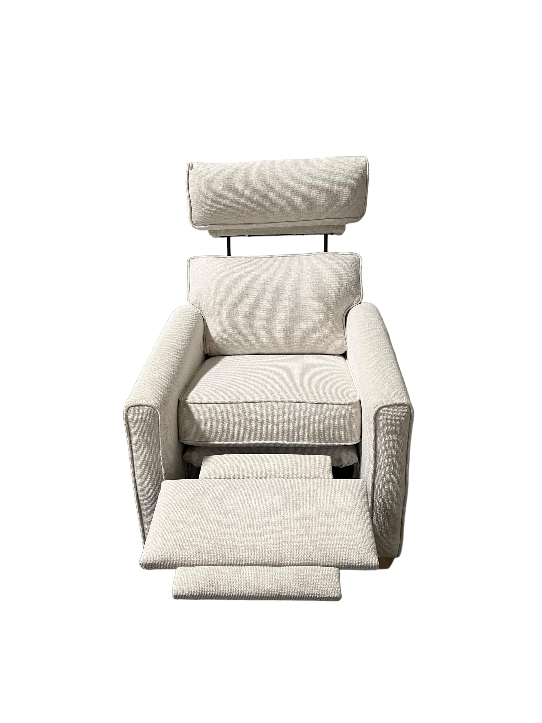 Modern leather glider recliner chair with extended footrest