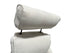 A modern leather glider recliner with a prominent headrest.