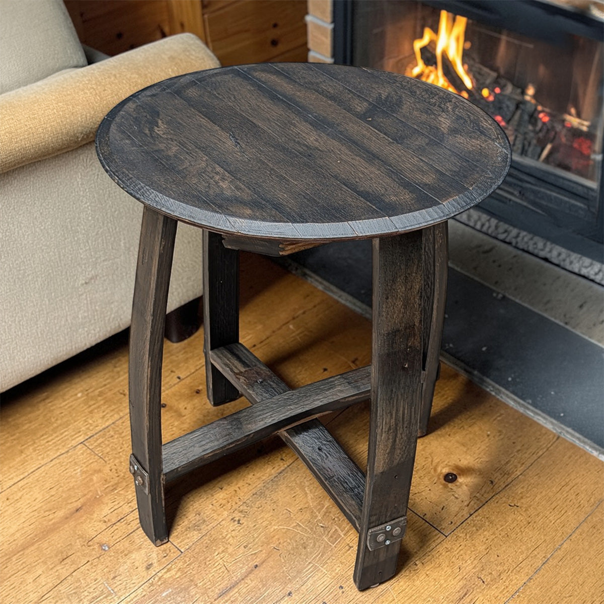 Bad Ass Recliners Whiskey Barrel Top Side Table