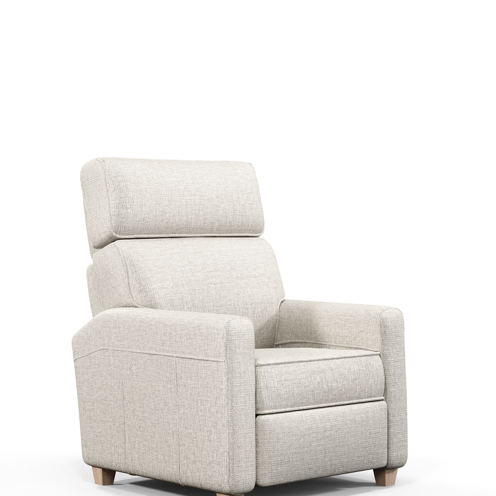 Modern leather glider recliner on a white background.