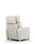 White leather glider recliner for modern spaces.