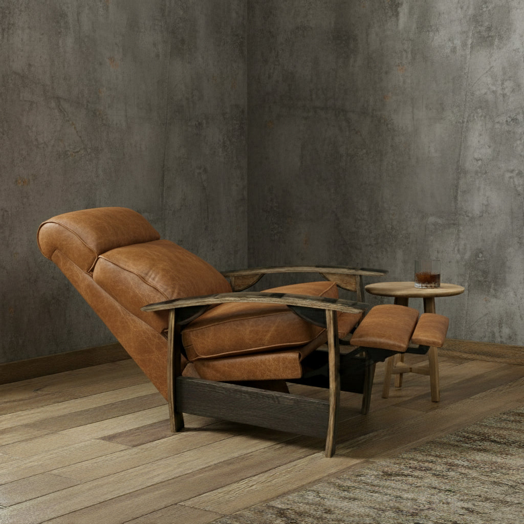 Whiskey Barrel Recliner - Contempo Caramel