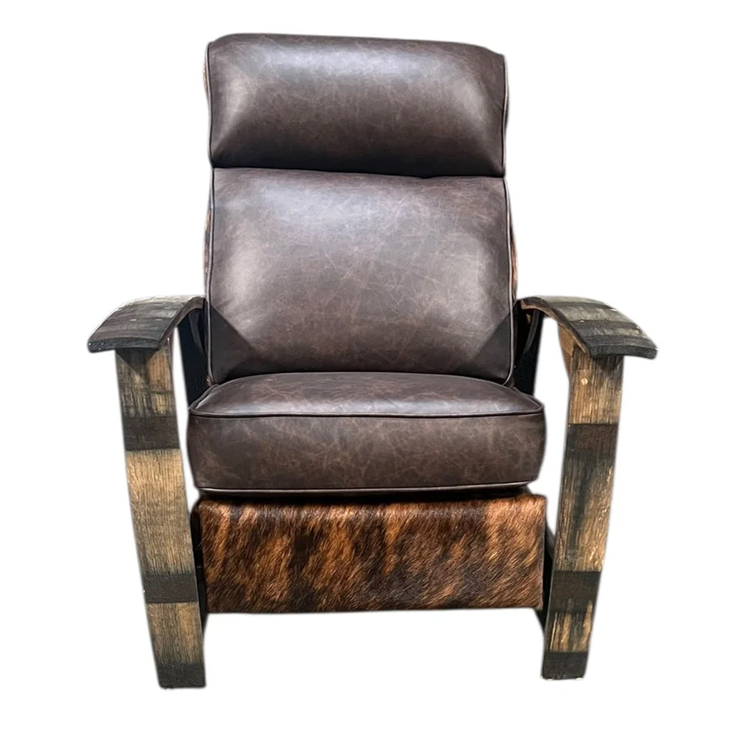 Whiskey Barrel Recliner - Brindle Hide