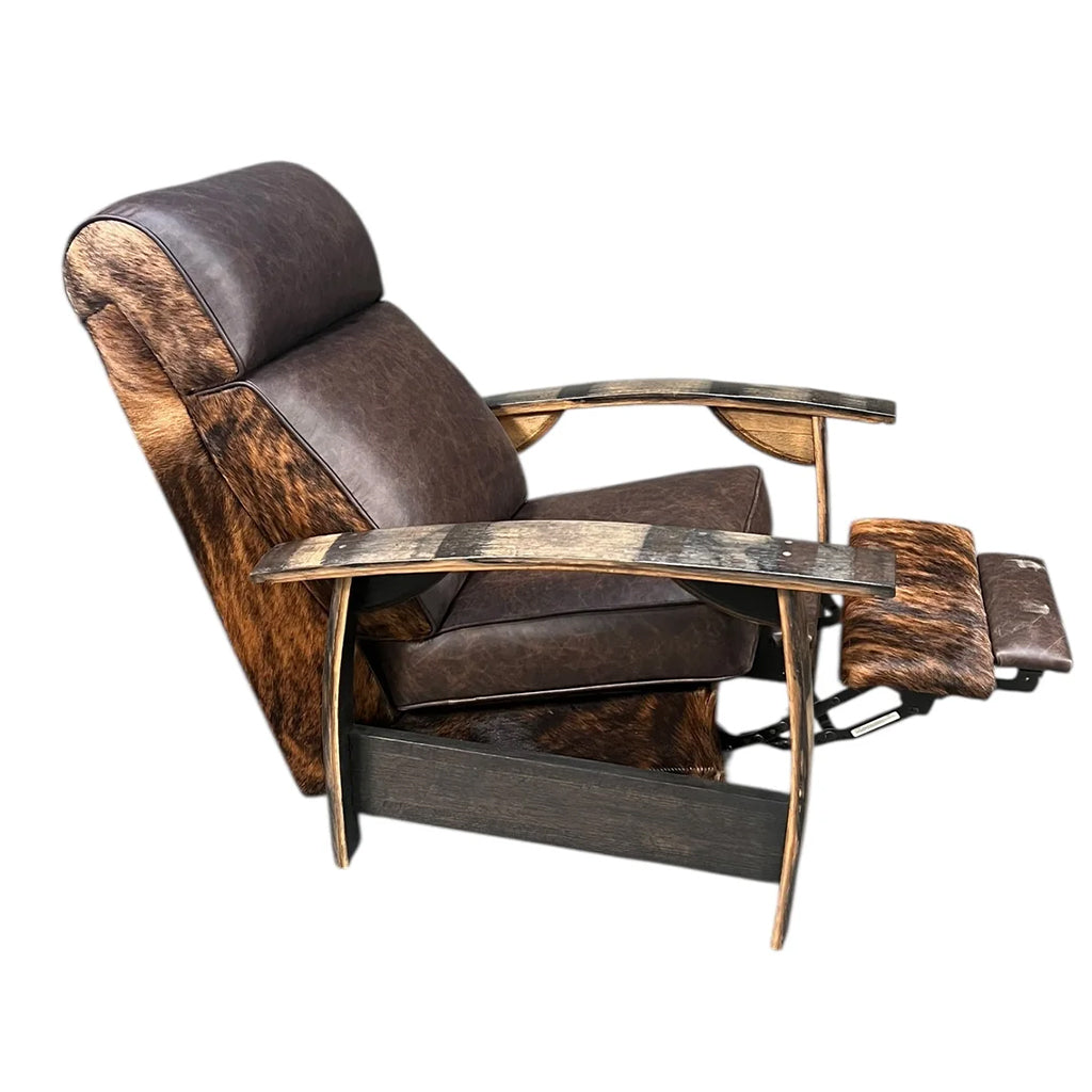 Whiskey Barrel Recliner - Brindle Hide