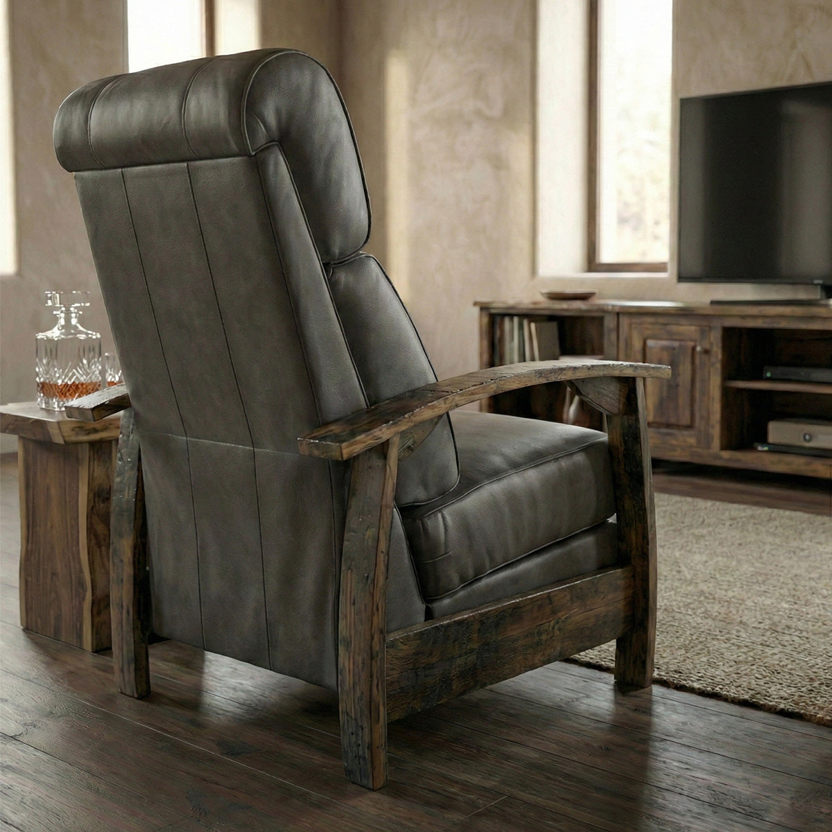 Whiskey Barrel Recliner - Saloon Gray