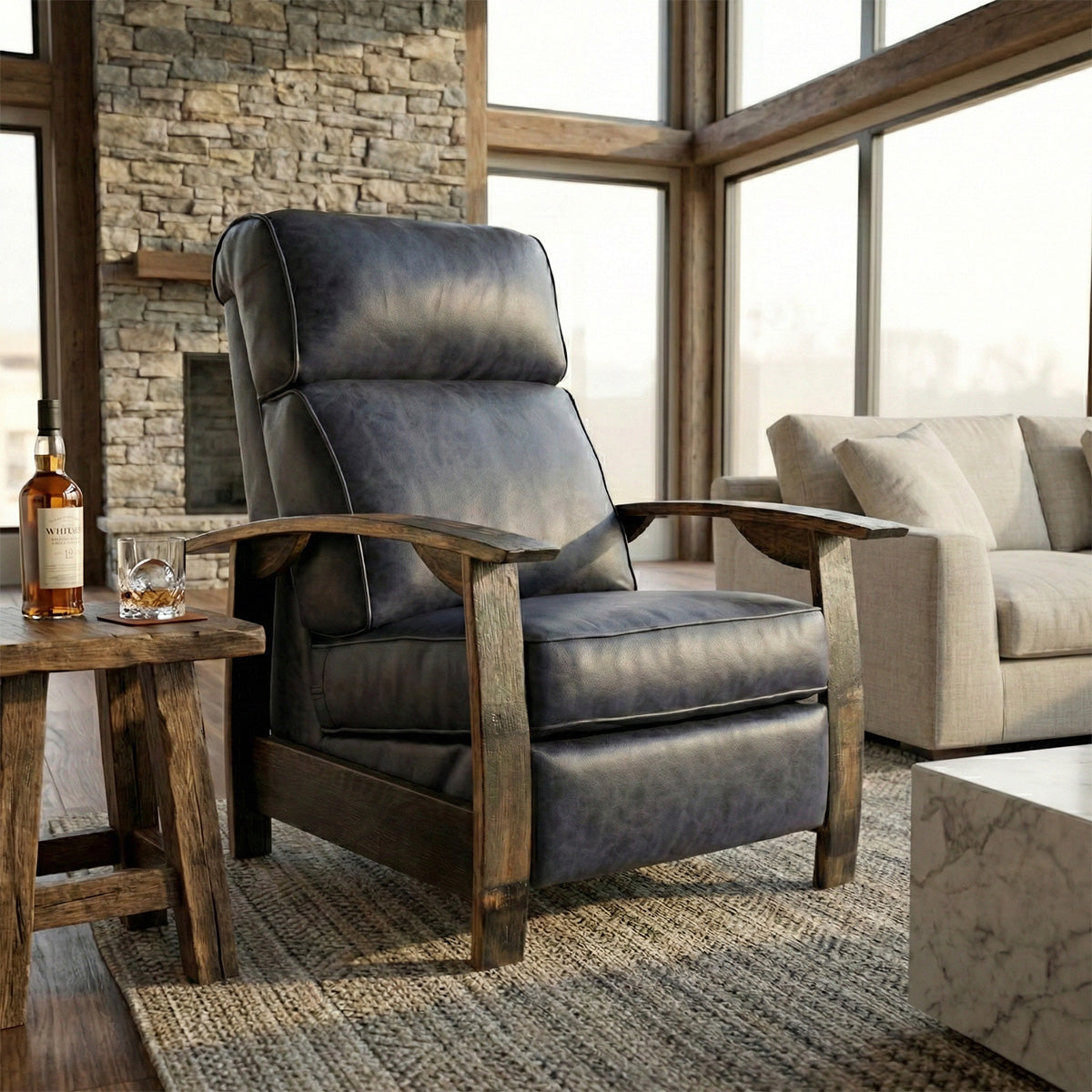 Whiskey Barrel Recliner - Saloon Jeans