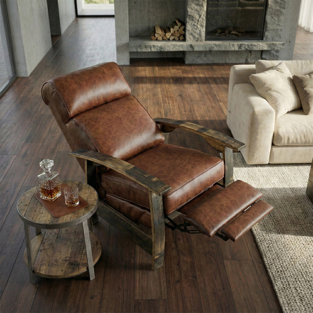 Whiskey Barrel Recliner - Saloon Whiskey