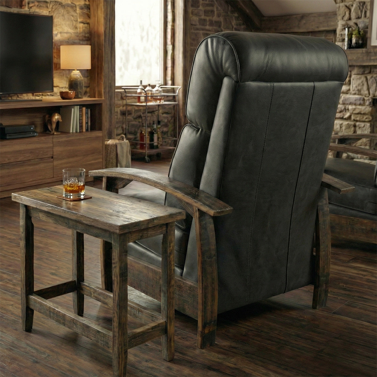 Whiskey Barrel Recliner - Regent Black