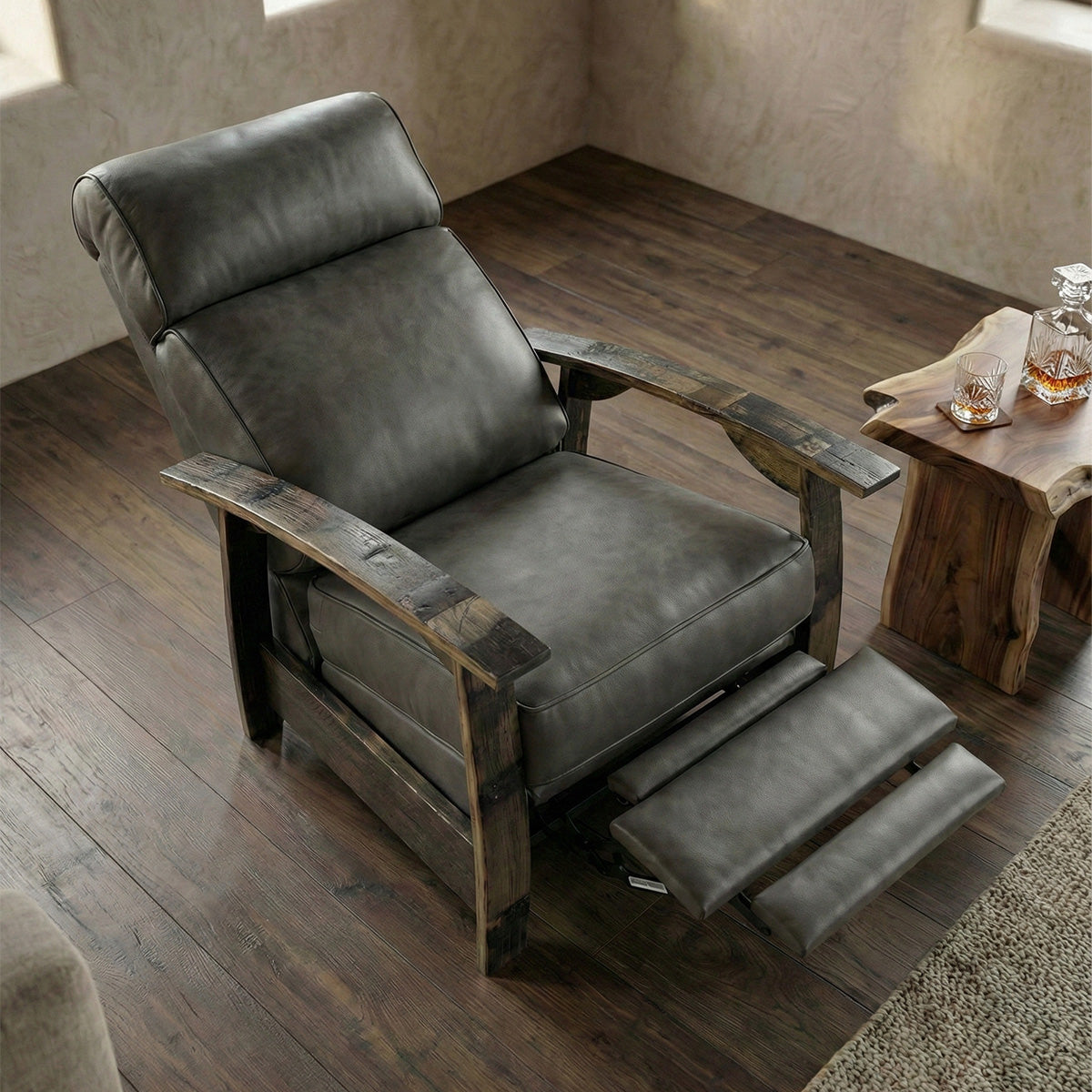 Whiskey Barrel Recliner - Saloon Gray