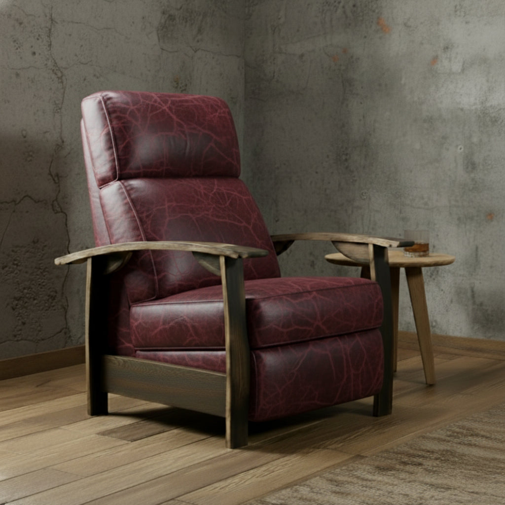 Whiskey Barrel Recliner - Saloon Oxblood