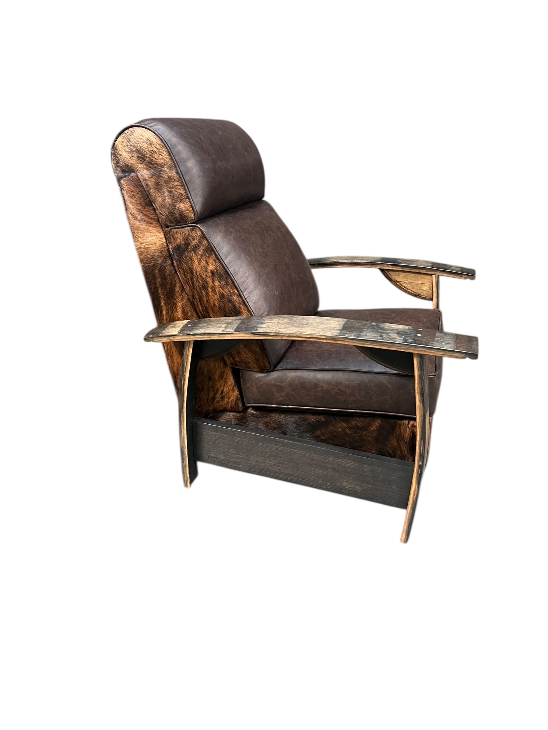 Hair on Hide Whiskey Barrel Recliner