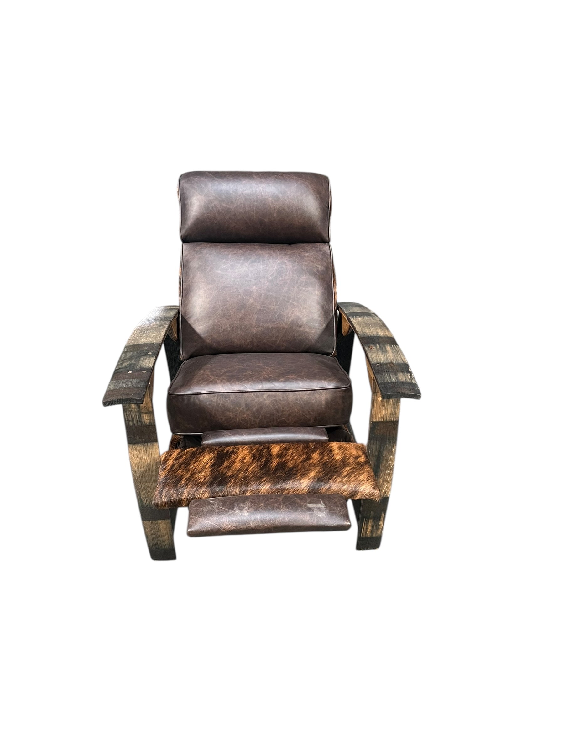 Hair on Hide Whiskey Barrel Recliner