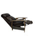 Stylish barrel recliners in sleek black finish.