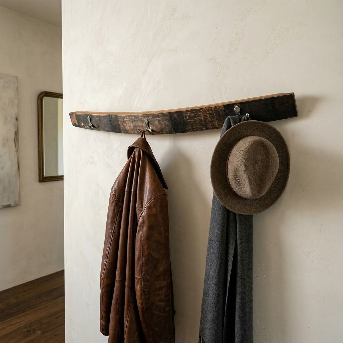 Bad Ass Recliners Whiskey Barrel Stave Coat Hanger